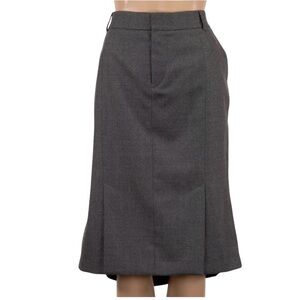 Tom Ford Vintage Grey Virgin Wool Skirt with slits & a peplum back - Midi